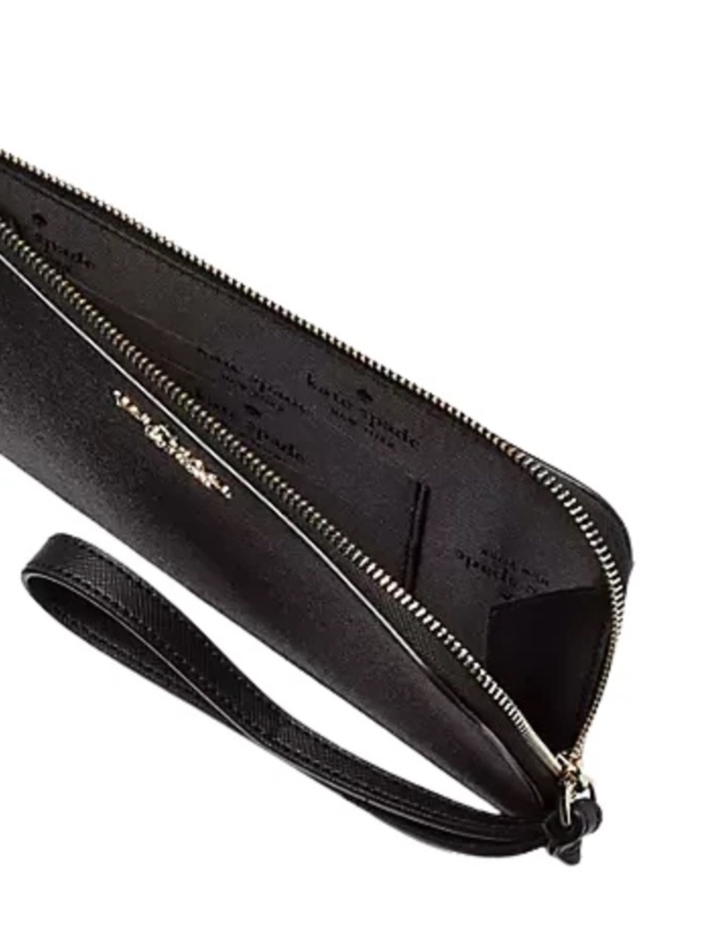 kate Spade Lucy Black Glitter Zip Wristlet Clutch - Picture 4 of 11